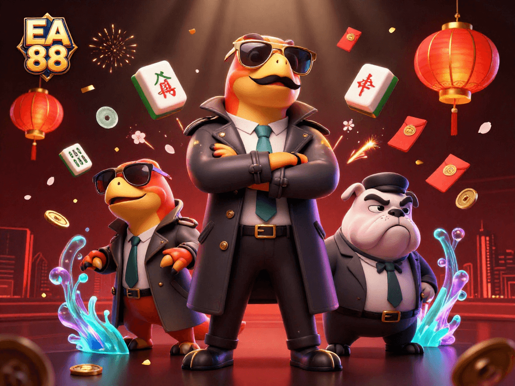 Engage with EA 88 at a vibrant casino environment featuring raptors sneaking in.