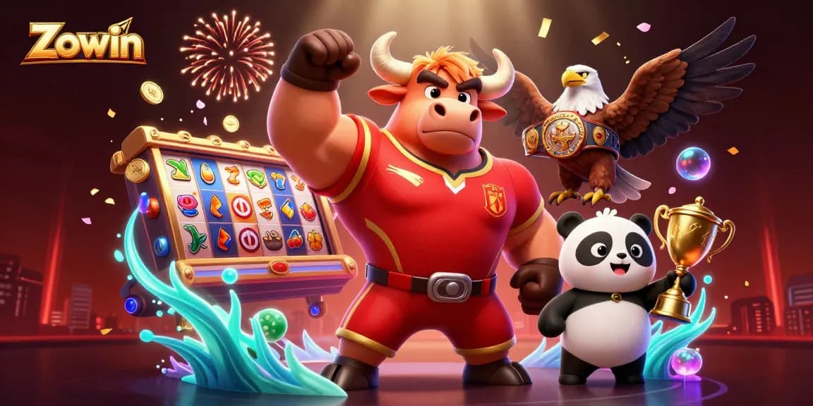 Zowin offers thrilling slots with vibrant symbols and jackpot excitement in a dynamic casino scene.