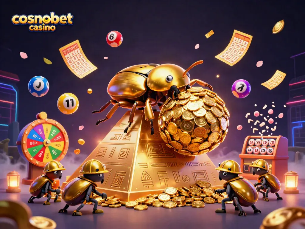 Engage with cosmobet casino through vibrant gaming elements and dynamic characters in a captivating scene.