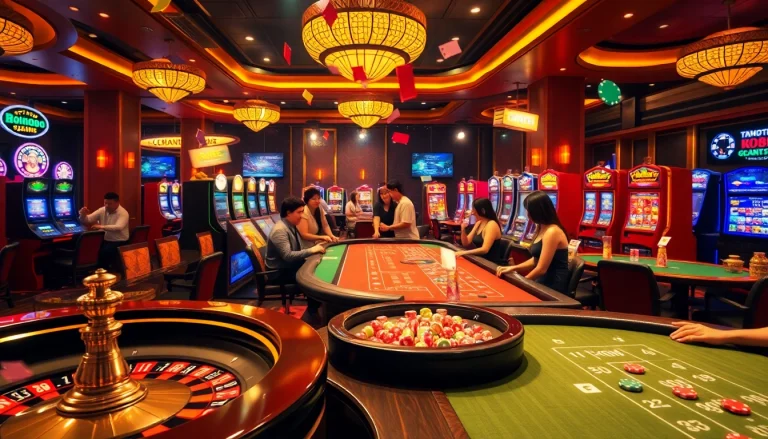 Experience the excitement of online gaming at trang chủ rr88 with vibrant casino tables and players enjoying thrilling bets.