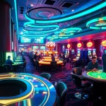 Experience new technology at a futuristic casino with augmented reality gaming.