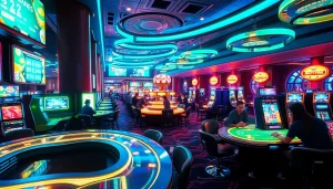 Experience new technology at a futuristic casino with augmented reality gaming.