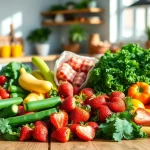 Discover healthy food choices with a colorful assortment of fresh fruits and vegetables.