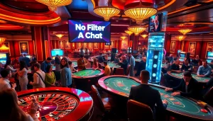 Experience the thrills of casino gaming with no filter AI chat, engaging players at poker tables and roulette wheels.