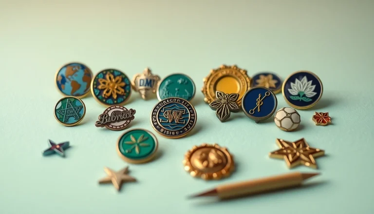 Showcasing colorful and unique custom pins designed for groups and events.