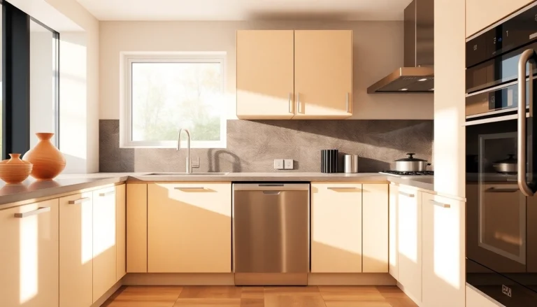 Explore уреди за вграждане in a chic kitchen setting, highlighting contemporary design and functionality.