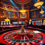 Experience luxurious gaming at https://vnew88.vip/ with players engaging at a roulette table amid vibrant casino ambiance.