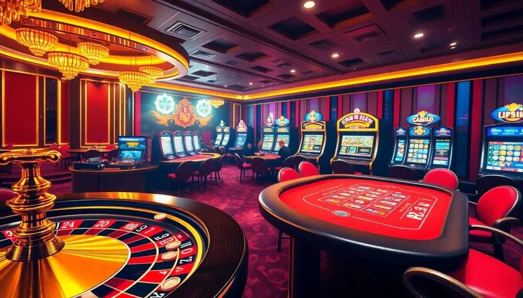 Experience the thrill of RR 88 with vibrant casino tables and an exciting roulette wheel spinning.