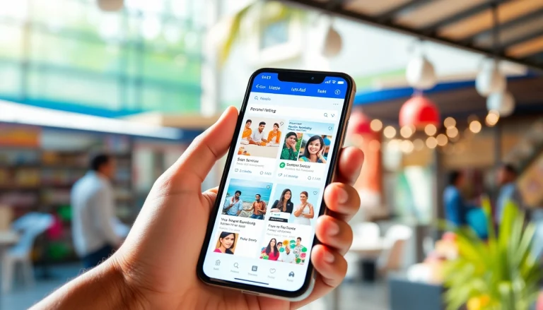 Lanka Add digital marketplace showcasing diverse ads on a smartphone, emphasizing engagement and interaction.