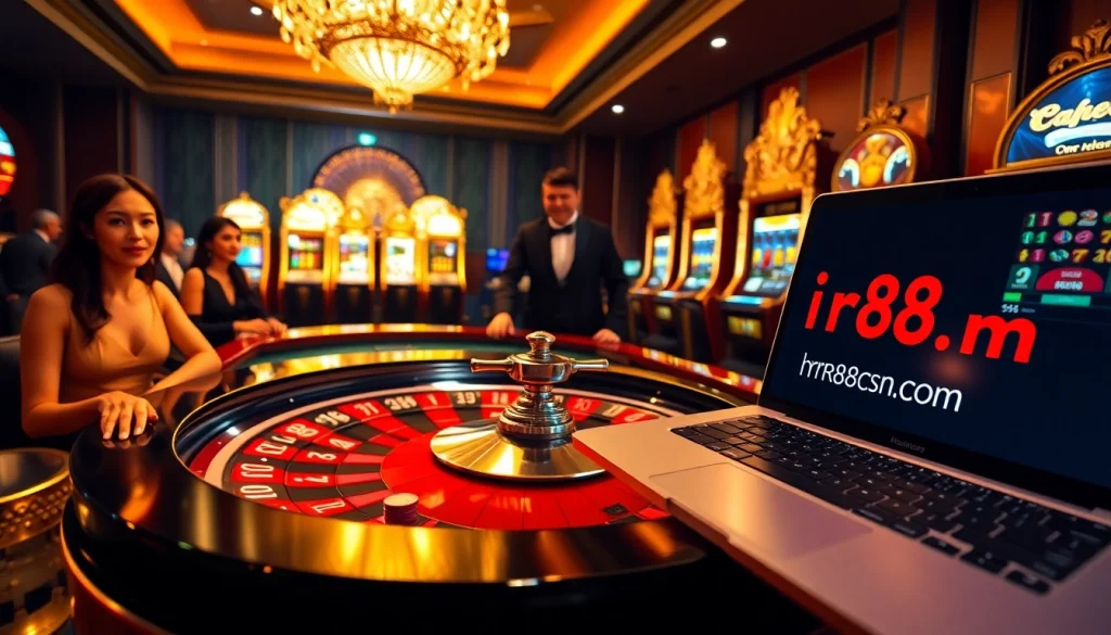 Players enjoying roulette at a stylish casino, channeling the excitement of https://rr88csn.com/.