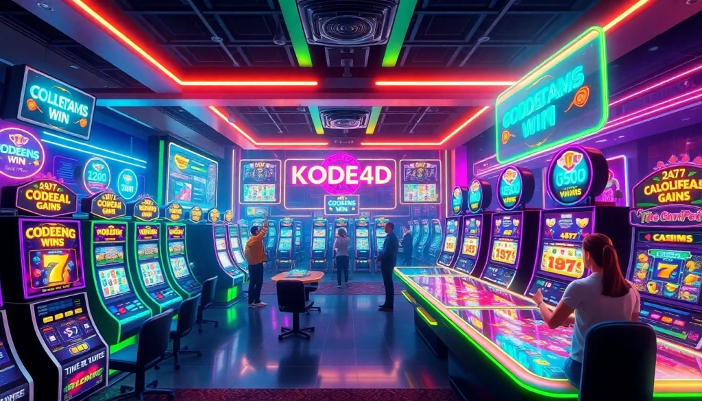 Exciting Kode4d link gaming environment showcasing vibrant slot machines and player engagement.