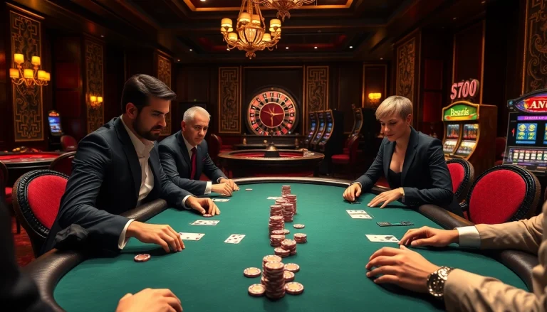 High-stakes poker game at vipwin79.org, showcasing luxury and excitement with poker chips and cards.