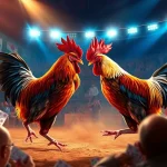 Exciting live cockfighting scene with vibrant colors and dynamic action at sv368win.live.