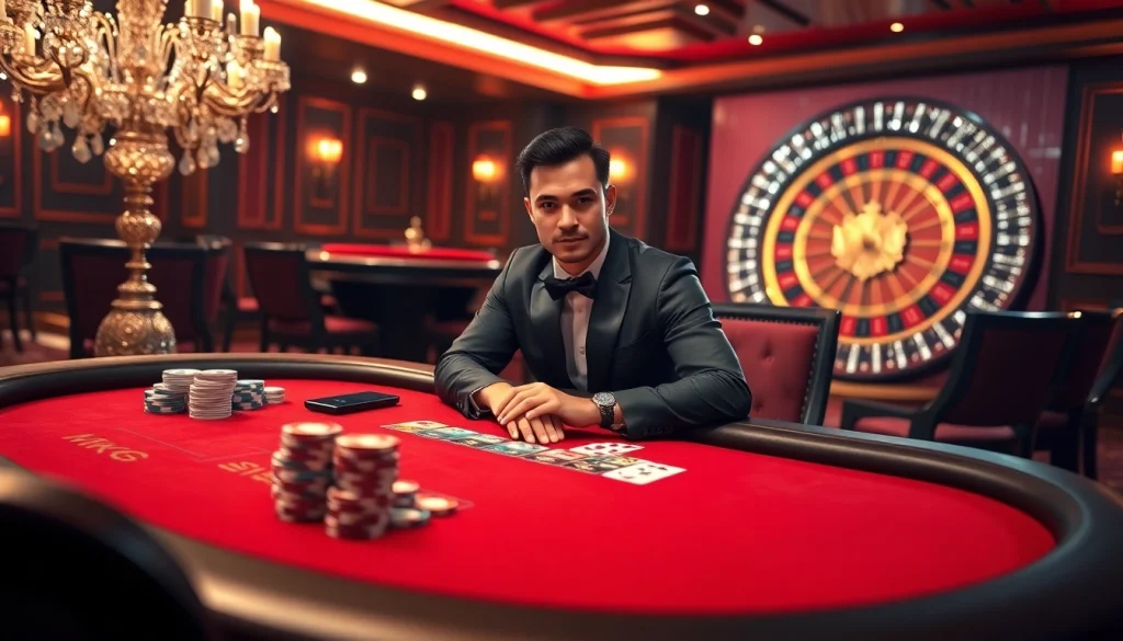 Experience the excitement of MK8 at a luxurious poker table in this vibrant casino scene.