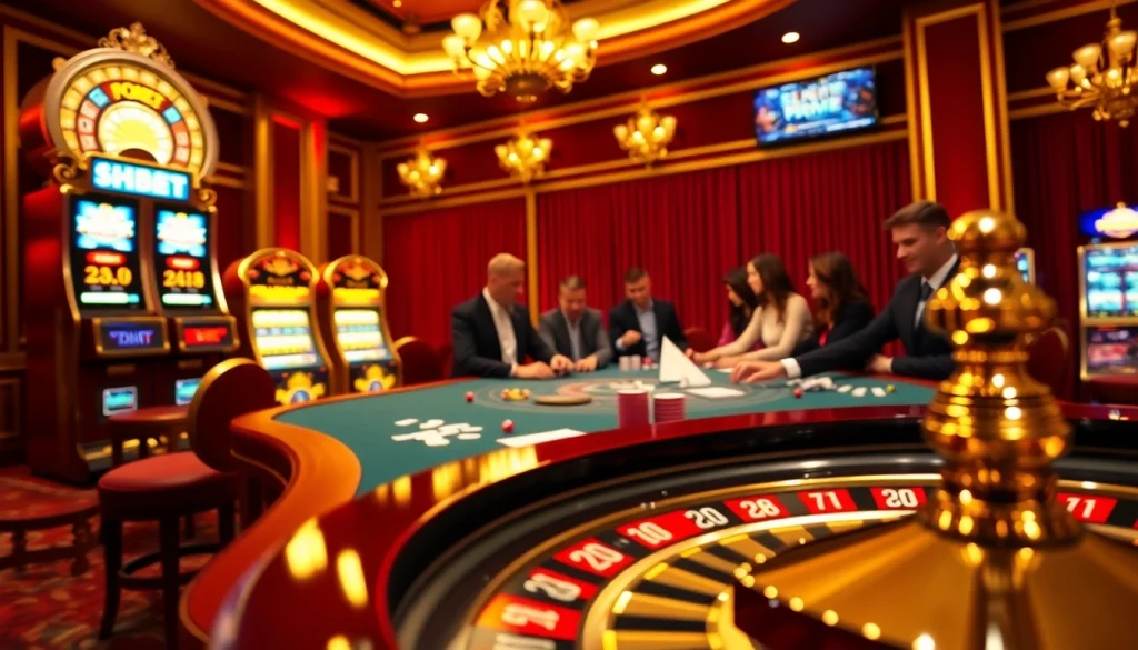 Experience the vibrant energy of SHBET with high-stakes poker and dazzling slot machines.