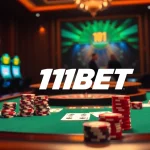 Experience winning moments with 11BET at a luxurious casino table filled with poker chips and cards.