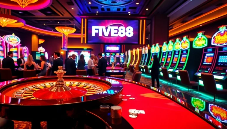 Experience the thrill of FIVE88 casino with vibrant slot machines and engaging table games.