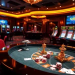 Experience the thrill of virtual gaming at 9bet with engaging casino visuals and vibrant poker tables.