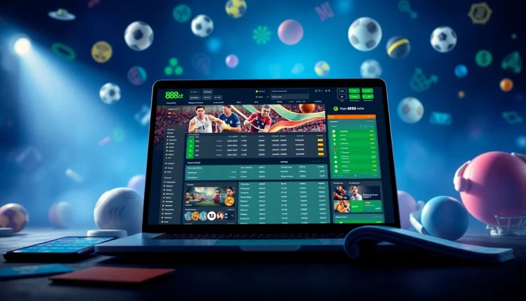 Exciting online betting scene showcasing 888b.bet with vibrant sports gaming elements.