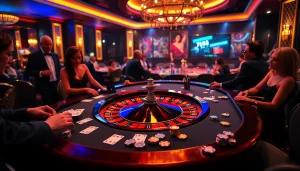 Experience the thrill of gambling at https://ww88.review/ with players at a luxurious casino table.