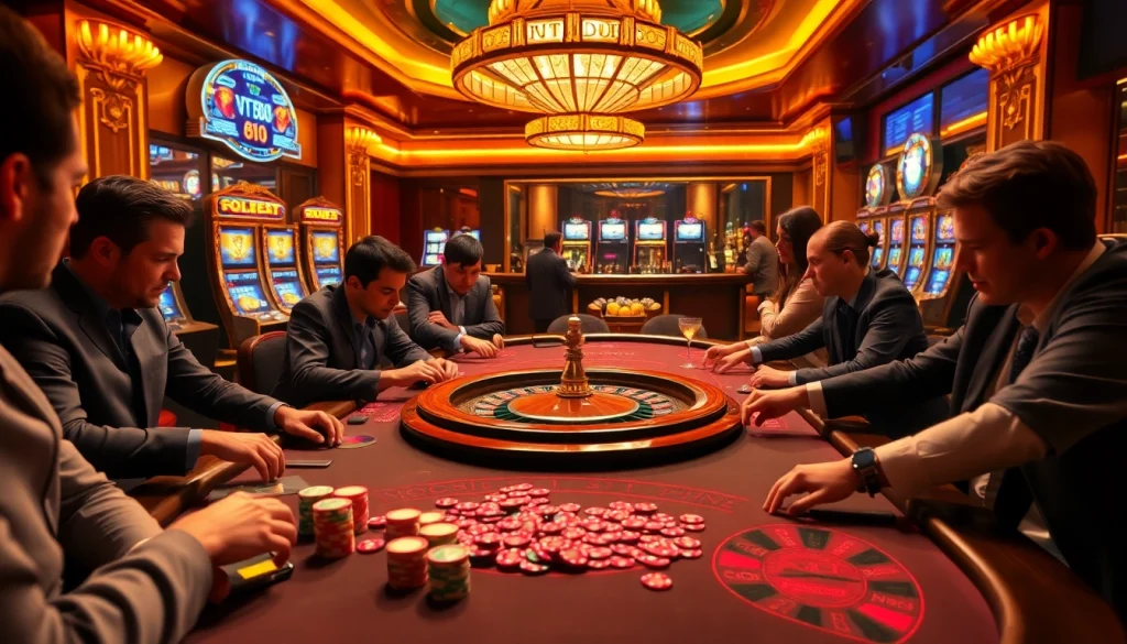 Experience the excitement of gambling with VT 88 at a luxurious casino table.