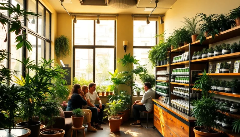 Association cannabis shop Madrid avec des clients partageant une expérience chaleureuse et accueillante.