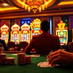 Experience the thrill of LUCKY88 with vibrant slot machines and poker action at the casino.