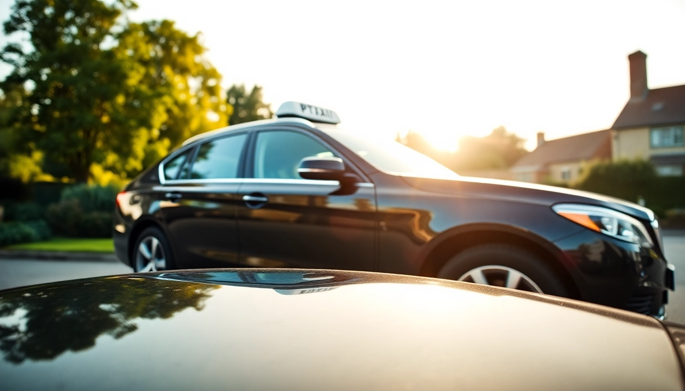 Experience a professional taxi service in Pyrford with a sleek and reliable vehicle.