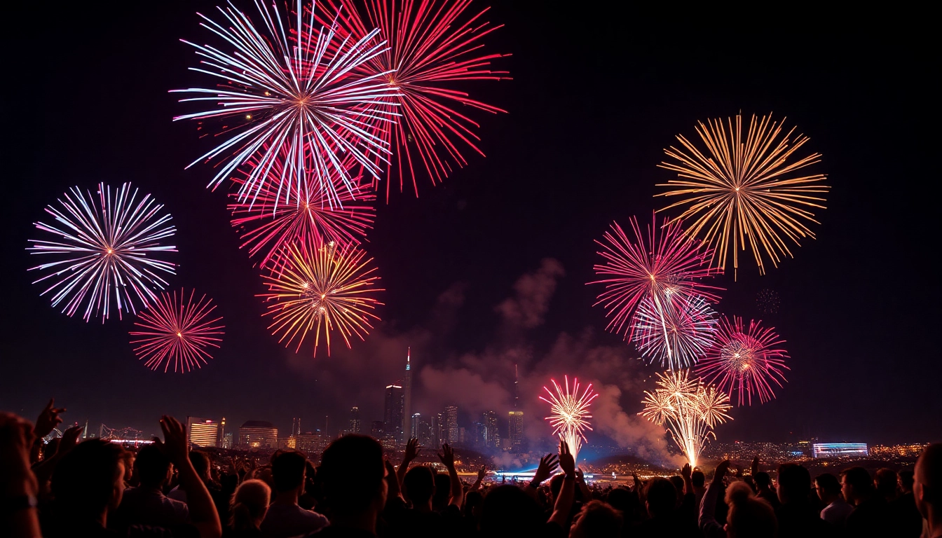 Experience the magnificent Manchester fireworks illuminating the night with vibrant bursts of color.